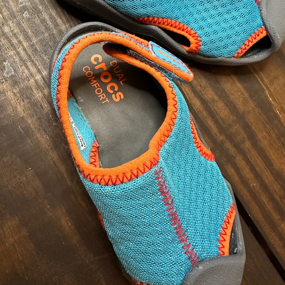 CROCS Kids Sandals in Blue and Orange